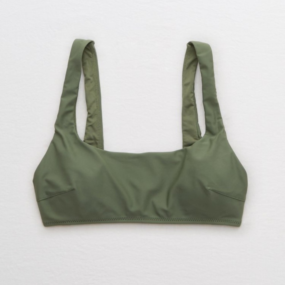 AE green scoop neck bikini top